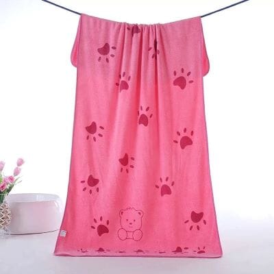 Serviette Microfibre - PetTowel™ - Ourson Rose - ENTREPÔT DU CHAT