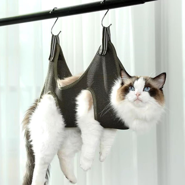 Toilettage Chat - GroomHamac™ - Gris - ENTREPÔT DU CHAT